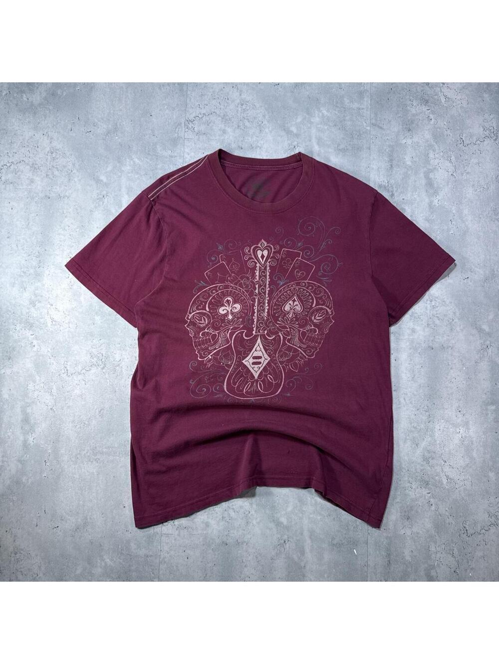 Y2K Lucky Brand 00s Burgundy Grunge t shirt